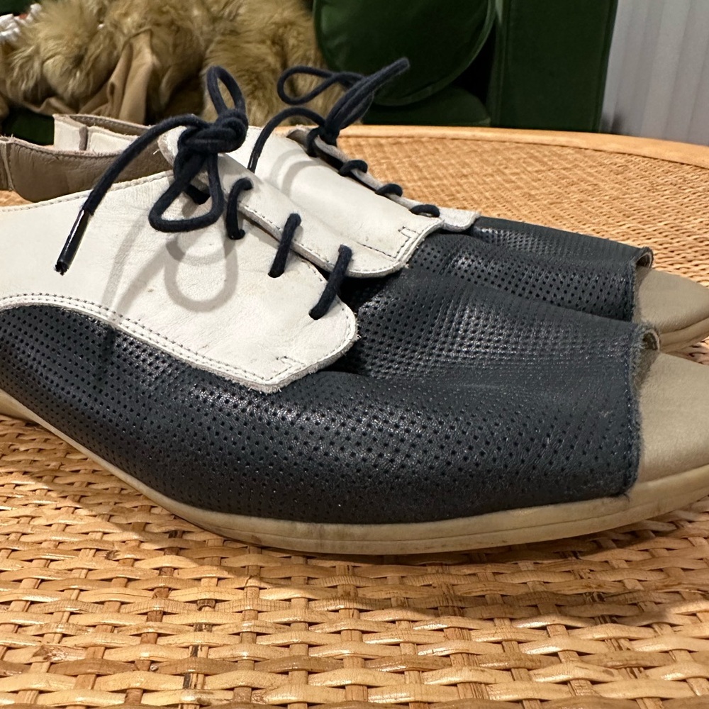Cloud CLEONE Leather Slingback Sandals Navy/White – EU 39 - 8.5 US - Picture 7 of 10
